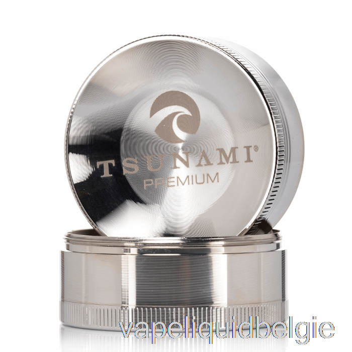 Vape Smaken Tsunami 2.4inch 4-delige Verzonken Top Grinder Zilver (63mm)